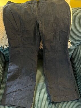 Talbots Portland Trouser 20W dark denim with subtle seam on front of legs
